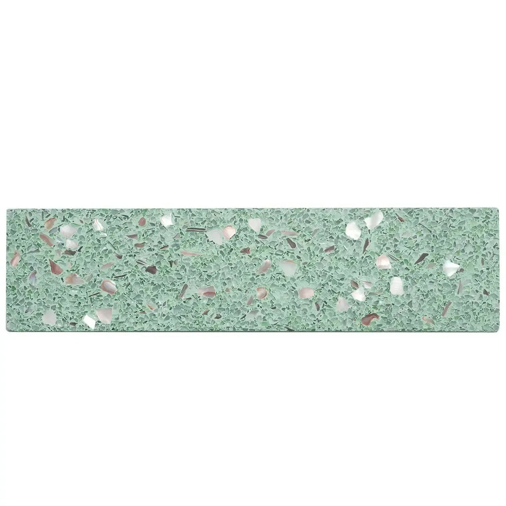 Corazza Tropical Green Shell and Terrazzo Subway Tile | Tile Club