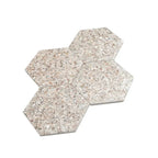 Corazza White Sand Shell and Terrazzo Hexagon Tile | Tile Club