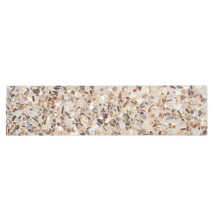 Corazza White Sand Shell and Terrazzo Subway Tile | Tile Club