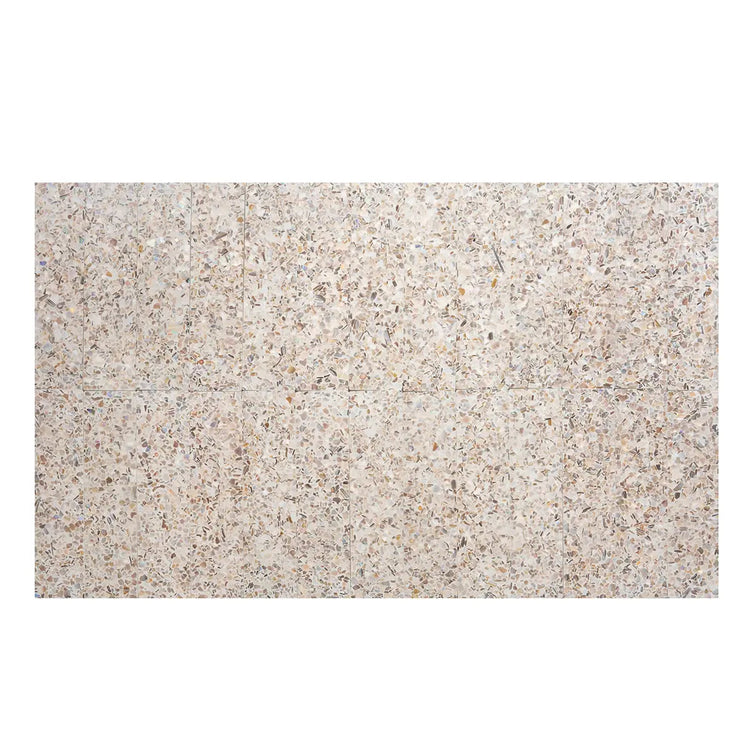 Corazza White Sand Shell and Terrazzo Subway Tile | Tile Club