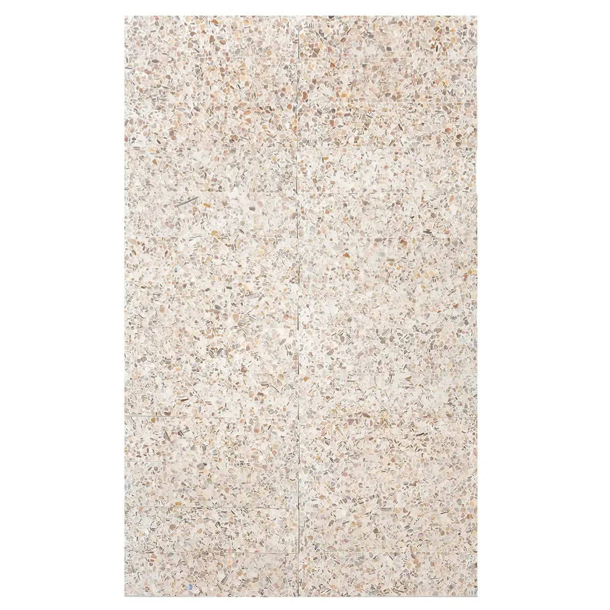 Corazza White Sand Shell and Terrazzo Subway Tile | Tile Club