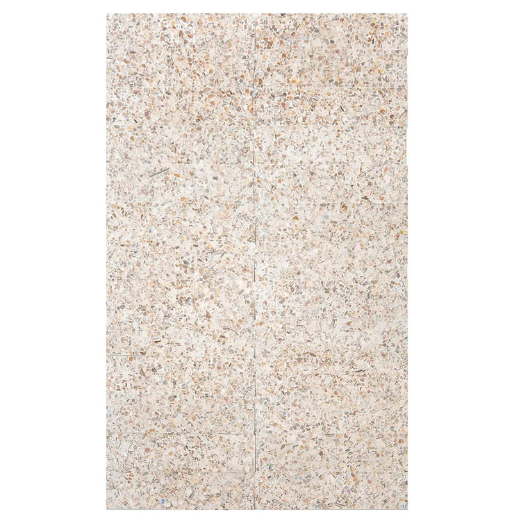 Corazza White Sand Shell and Terrazzo Subway Tile | Tile Club