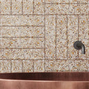 Corazza White Sand Shell and Terrazzo Subway Tile