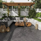 Cosmo Black Marbled Porcelain Hexagon Tile | Tile Club