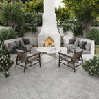 Cosmo Silver Marbled Porcelain Hexagon Tile | Tile Club