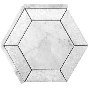 Cosmos Hex Marble Mosaic Tile Sample