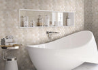 Warm beige marble hexagon bathroom wall tile