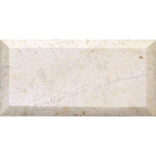 Crema Marfil Beveled Marble Subway Tile 3X6 