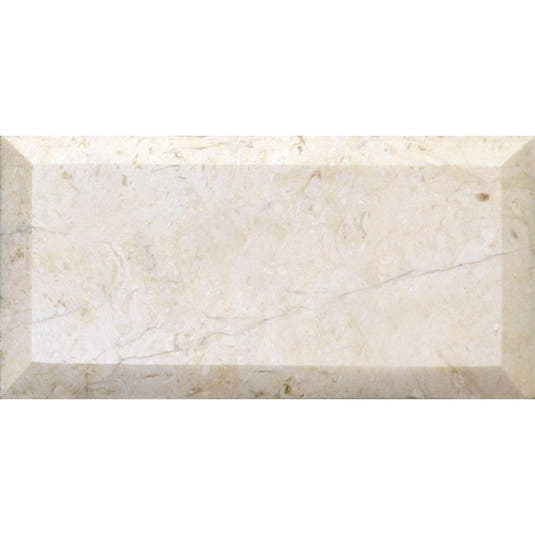 Crema Marfil Beveled Marble Subway Tile 3X6 