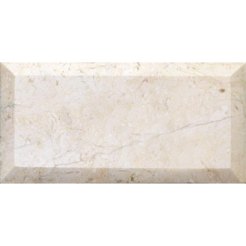 Crema Marfil Beveled Marble Subway Tile 3X6 