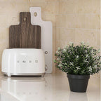 Kitchen Corner with Crema Marfil Marble Subway Tile Backsplash