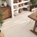 Crema Marfil and Thassos Leaves Marble Mosaic Tile | Tile Club