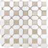 Crema Marfil Square And Thassos Octagon Marble Mosaic Tile