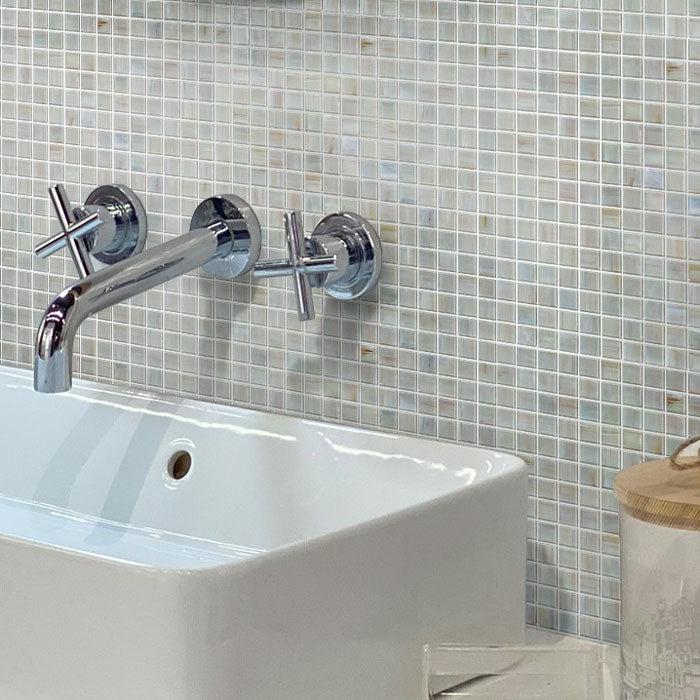 Crystal Ball Mixed Squares Glass Pool Tile | Tile Club