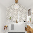 Rustic bathroom decor with marble bathroom wall feature