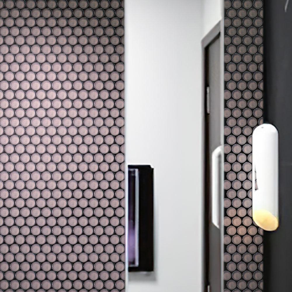 Dark Gray Penny Round Glass Tile | Tile Club
