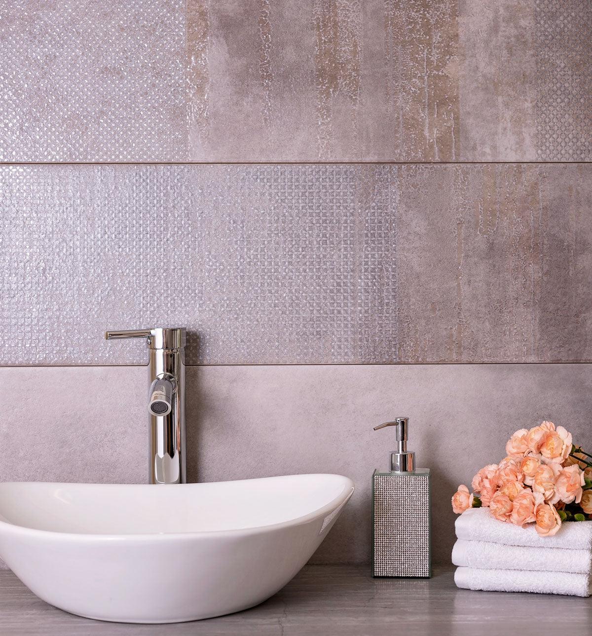 Dec. Constellation Grey Porcelain Tile with a metallic rinse