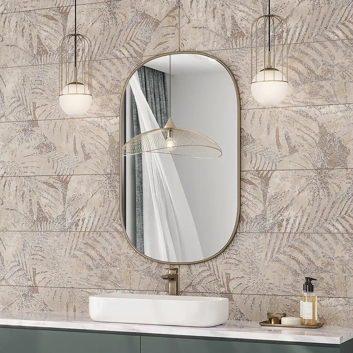 Slatestone Decor Tropic Pearl Porcelain Bathroom Backsplash Accent Wall