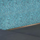 Deep Cerulean Blue Mixed Squares Glass Pool Tile | Tile Club