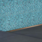 Deep Cerulean Blue Mixed Squares Glass Pool Tile | Tile Club