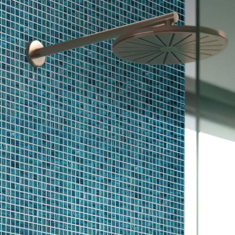 Deep Cerulean Blue Mixed Squares Glass Pool Tile | Tile Club