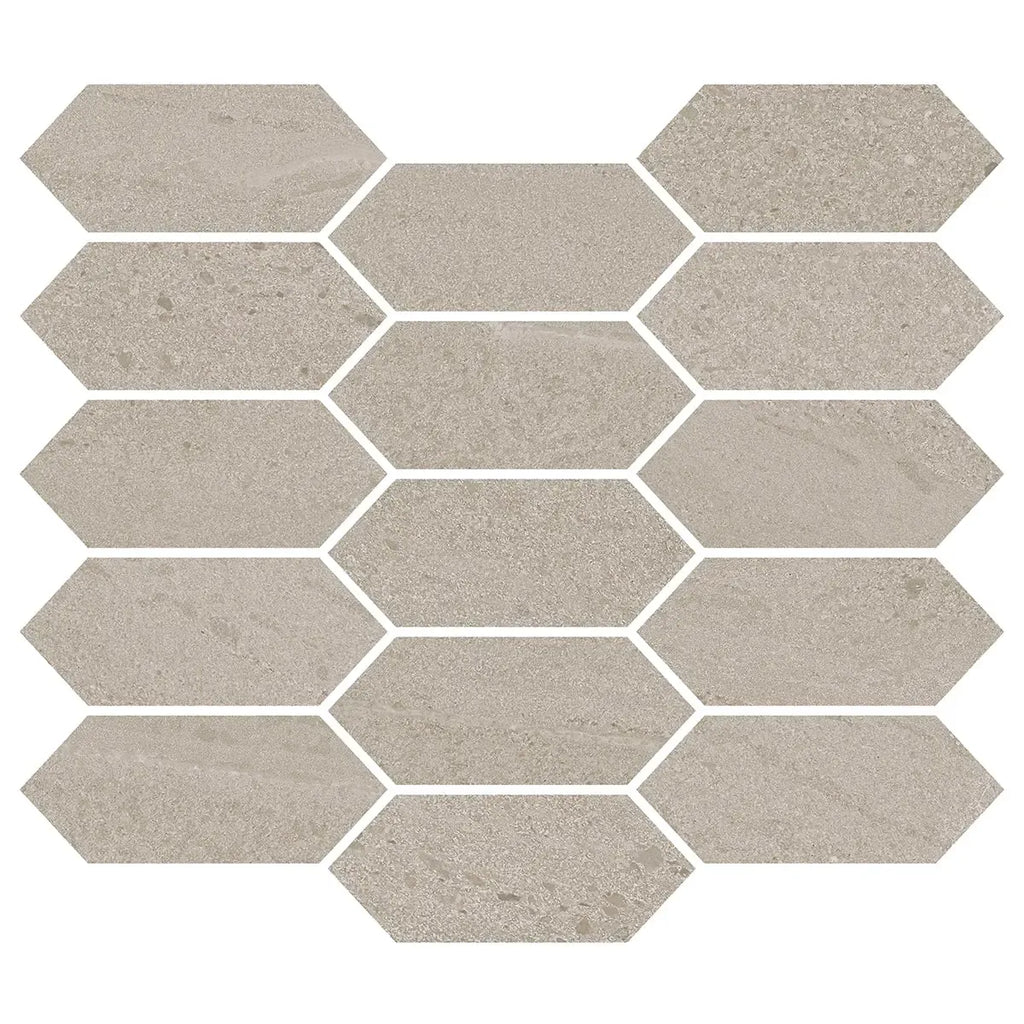 Denali Beige Concrete Look Ceramic Mosaic Tile | Tile Club