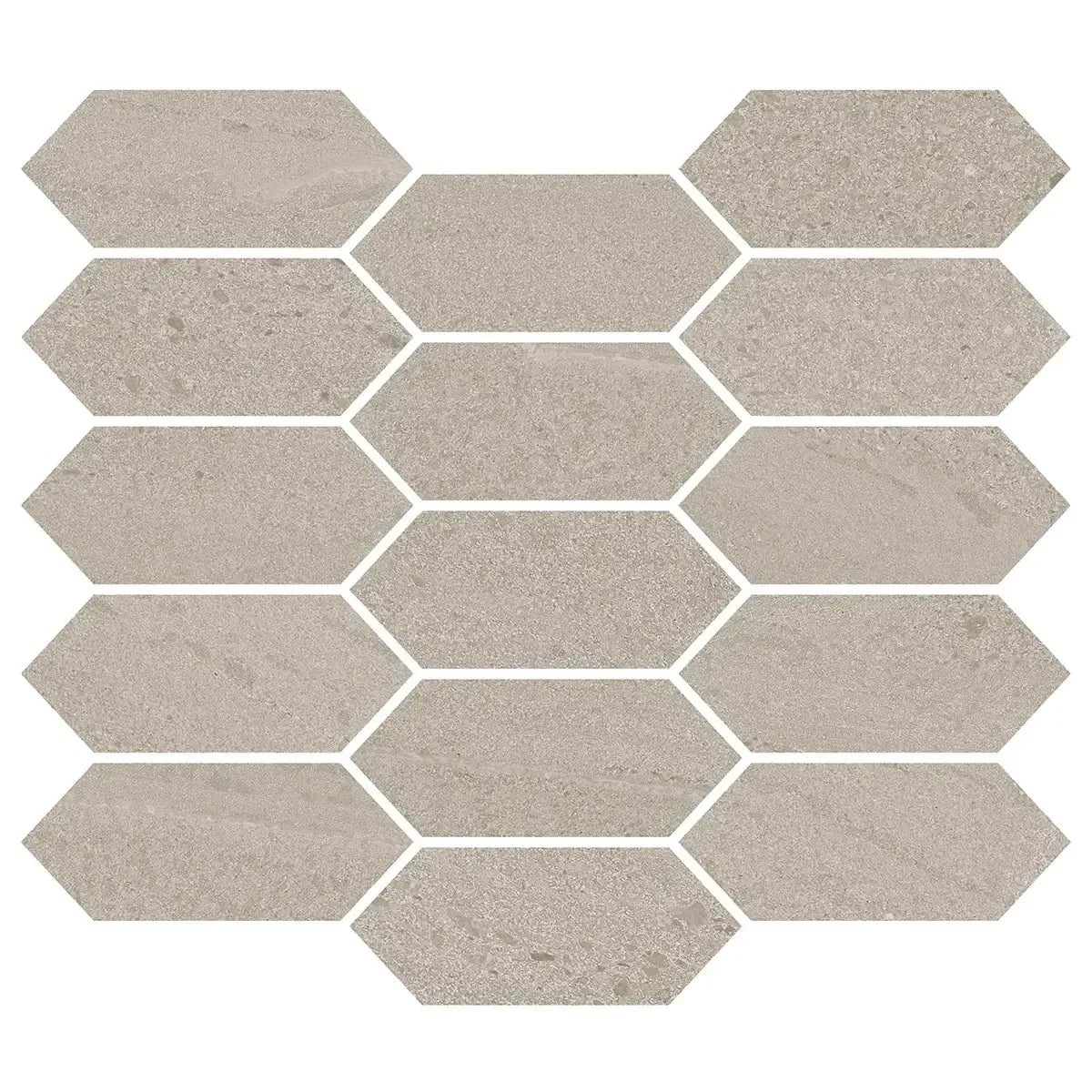 Denali Beige Concrete Look Ceramic Mosaic Tile Sample | Tile Club