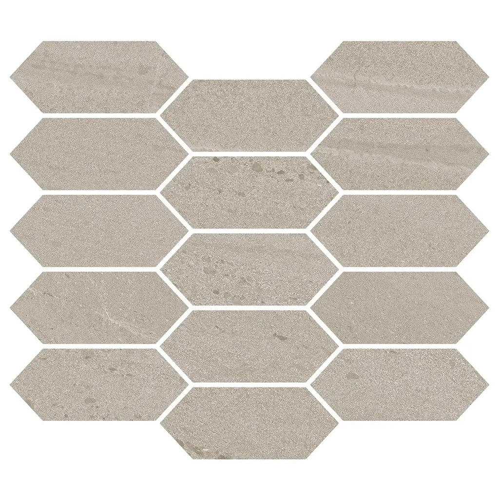 Denali Beige Concrete Look Ceramic Mosaic Tile | Tile Club