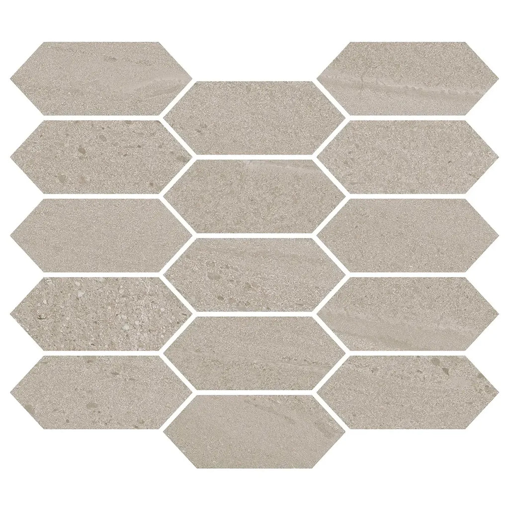 Denali Beige Concrete Look Ceramic Mosaic Tile | Tile Club