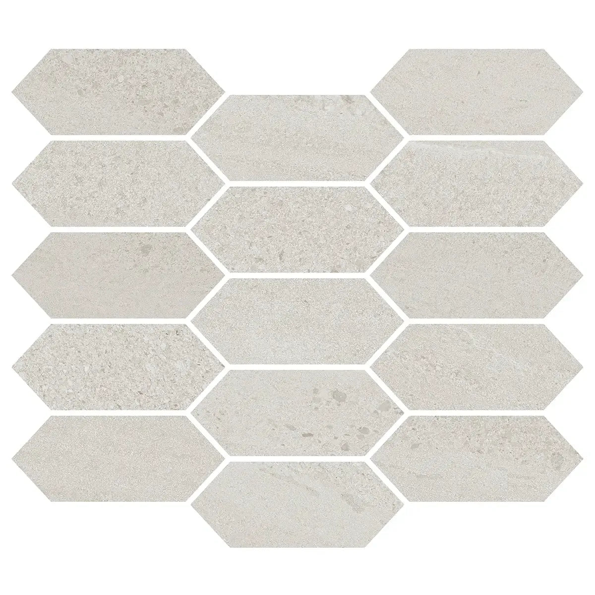 Denali Off-White Concrete Look Ceramic Mosaic Tile | Tile Club