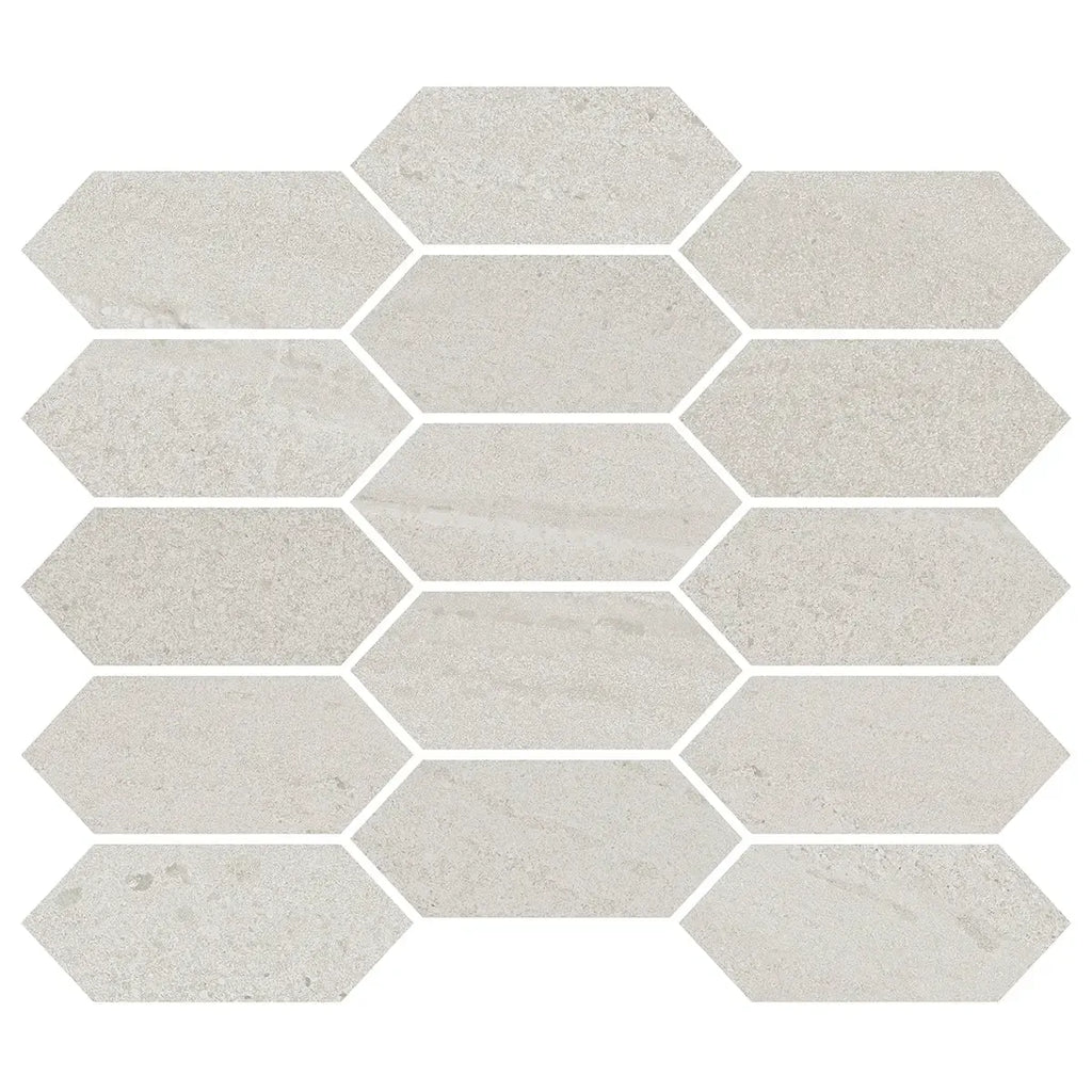 Denali Off-White Concrete Look Ceramic Mosaic Tile | Tile Club