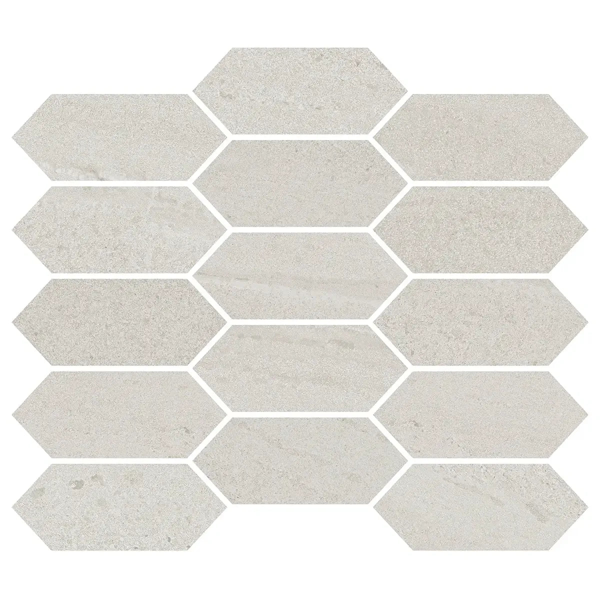 Denali Off-White Concrete Look Ceramic Mosaic Tile | Tile Club
