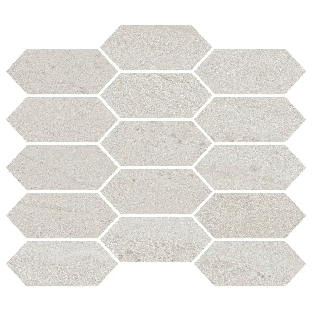 Denali Off-White Concrete Look Ceramic Mosaic Tile | Tile Club
