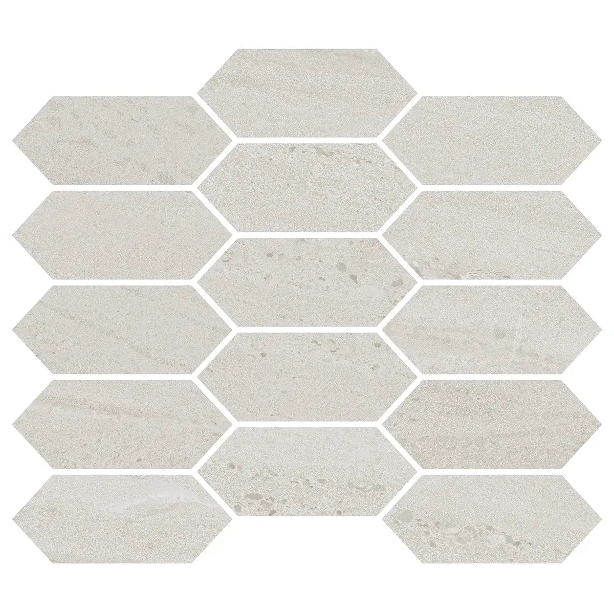 Denali Off-White Concrete Look Ceramic Mosaic Tile | Tile Club