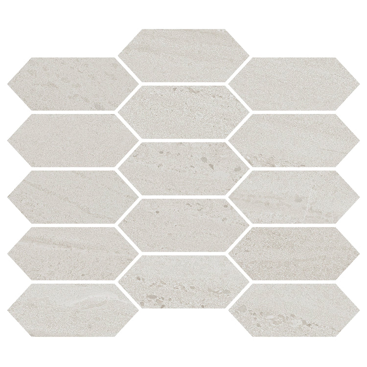 Denali Off-White Concrete Look Ceramic Mosaic Tile | Tile Club