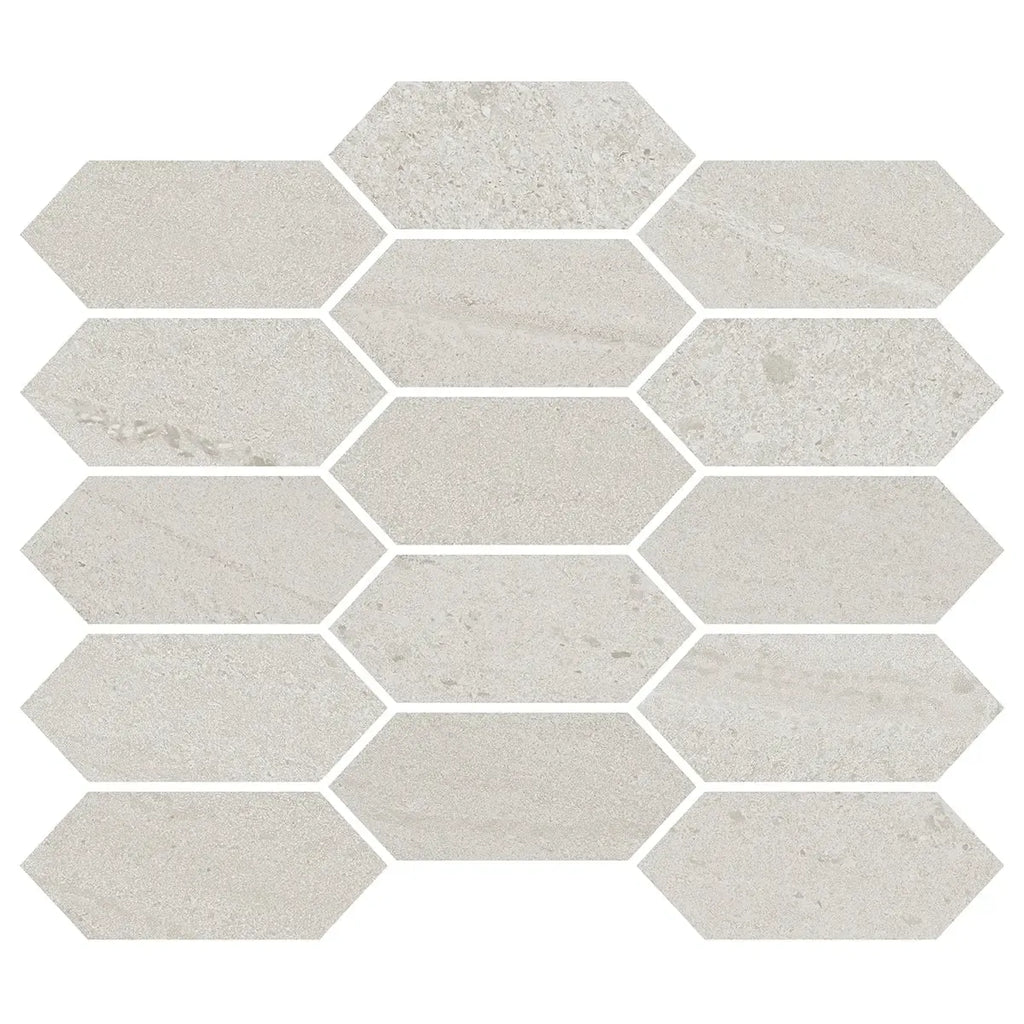 Denali Off-White Concrete Look Ceramic Mosaic Tile | Tile Club