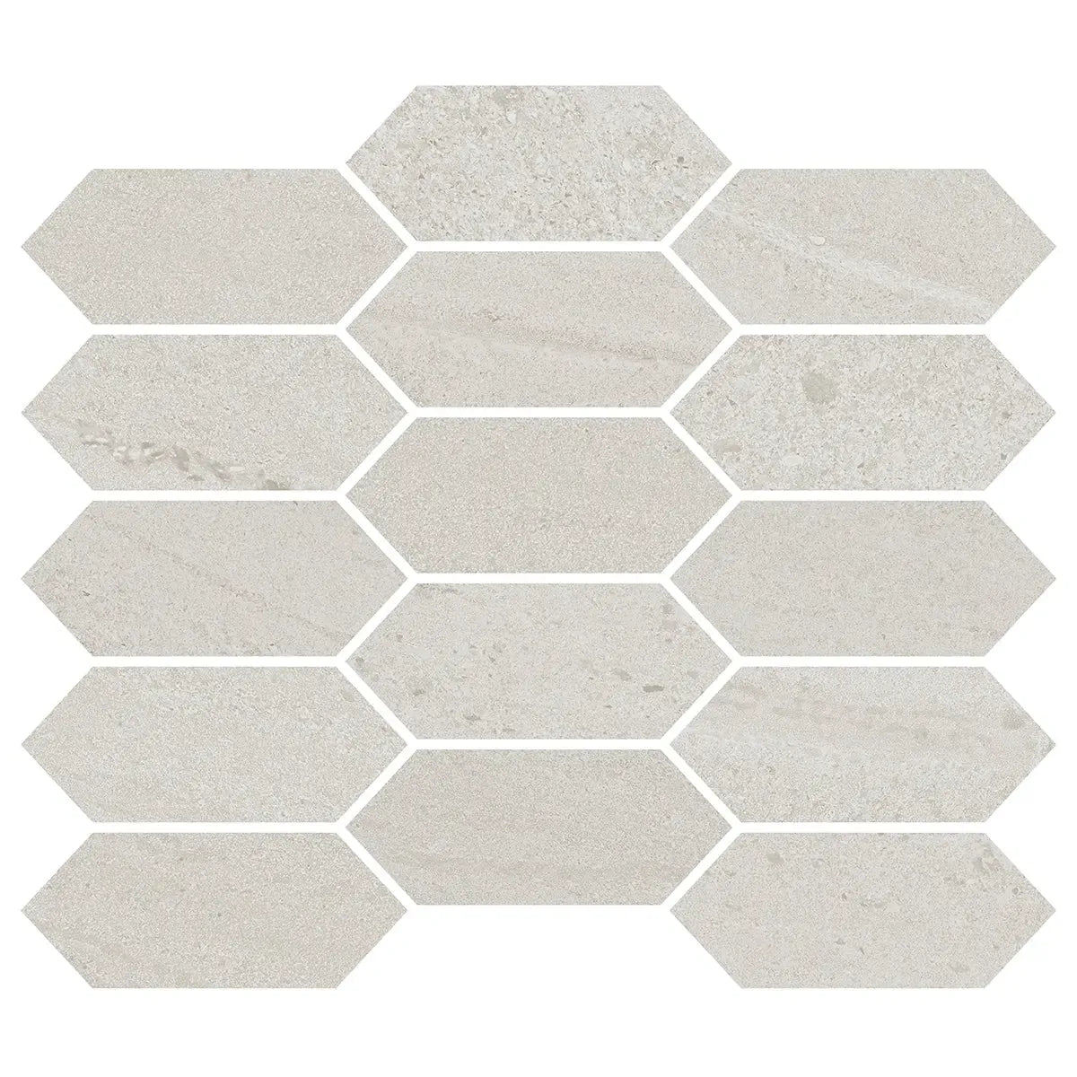 Denali Off-White Concrete Look Ceramic Mosaic Tile | Tile Club