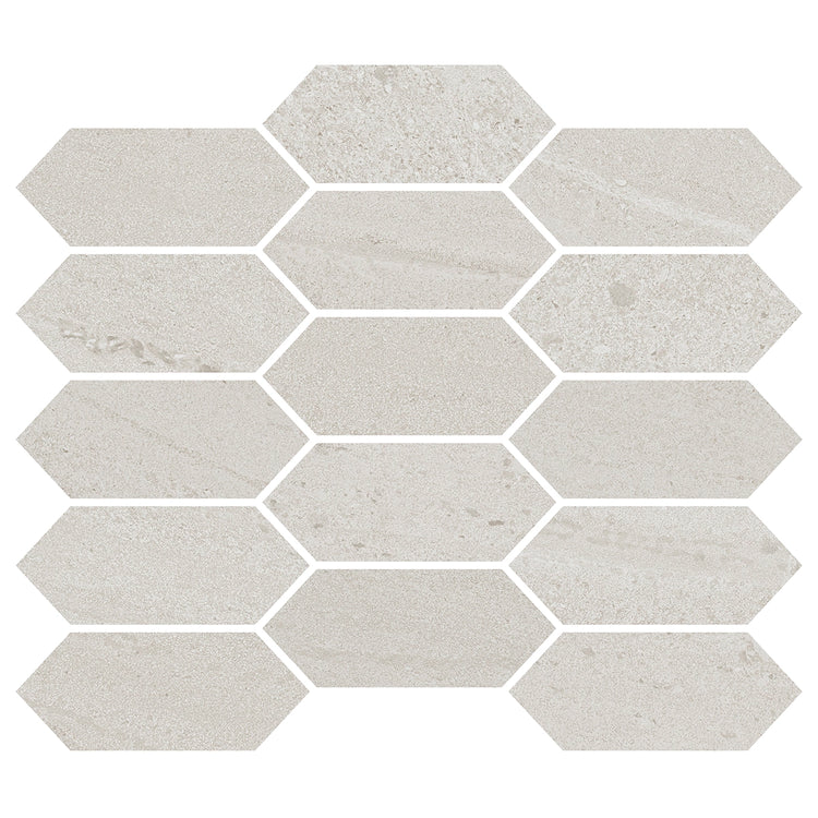 Denali Off-White Concrete Look Ceramic Mosaic Tile | Tile Club
