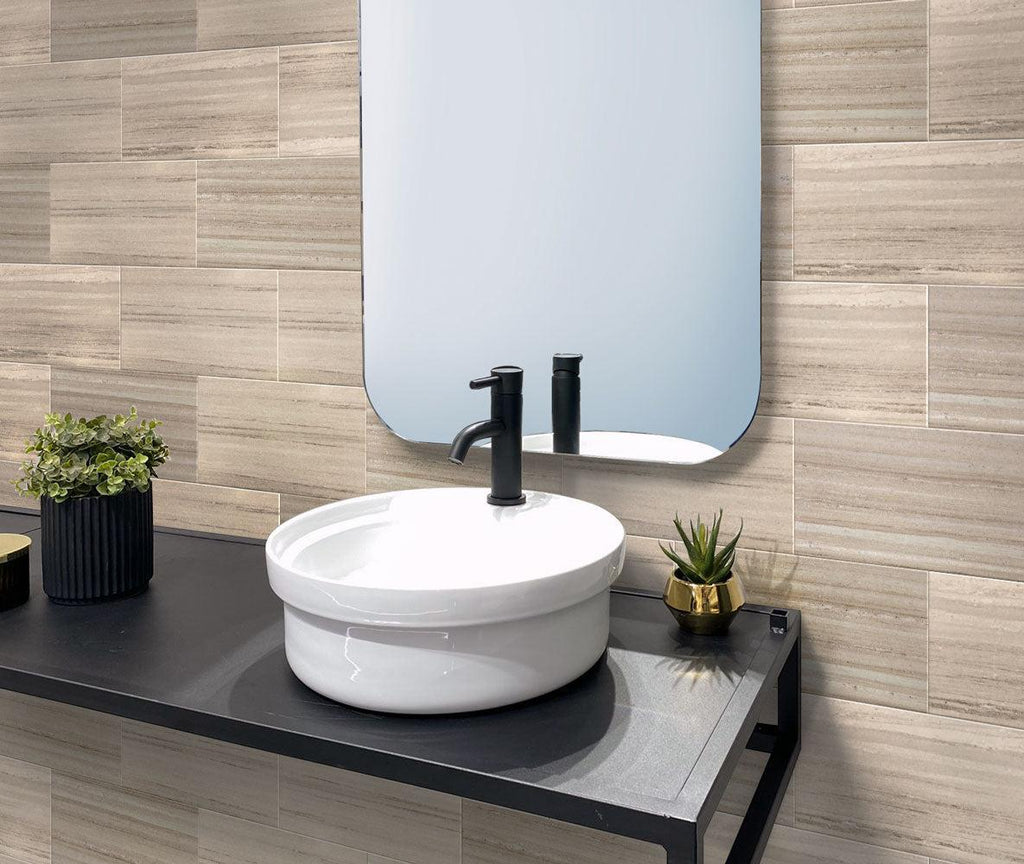 Desert Sand Marble Tile Backsplash Wall