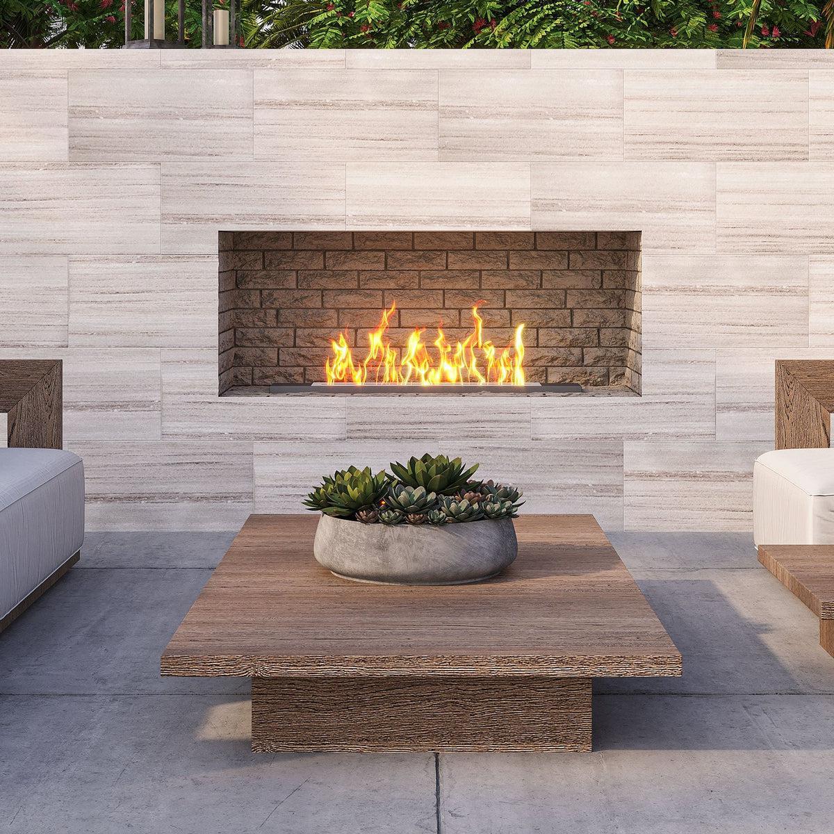 Modern outdoor fireplace surround tile