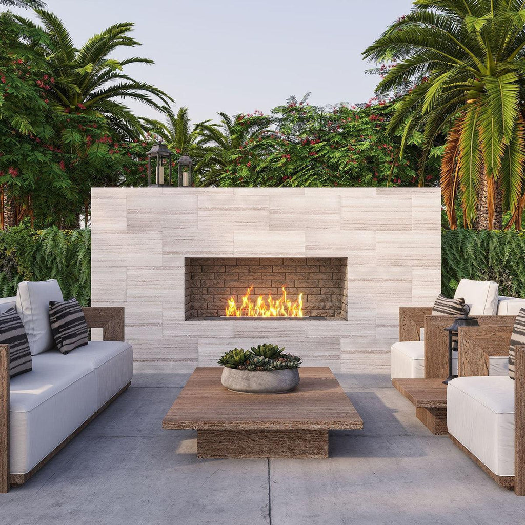 Marble tile fireplace surround