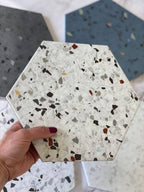 Desert Sand Terrazzo Hex Porcelain Tile | Tile Club