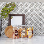 Diagonal Double Weave Carrara Marble Mosaic Tile | Tile Club