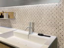 Diagonal Double Weave Crema Marfil Marble Mosaic Tile | Tile Club