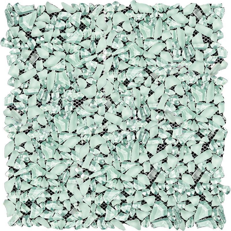 Diamond Aqua Glass Pebble Mosaic Tile Bathroom Vanity Backsplash