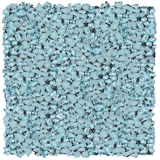 blue glass pebble tile