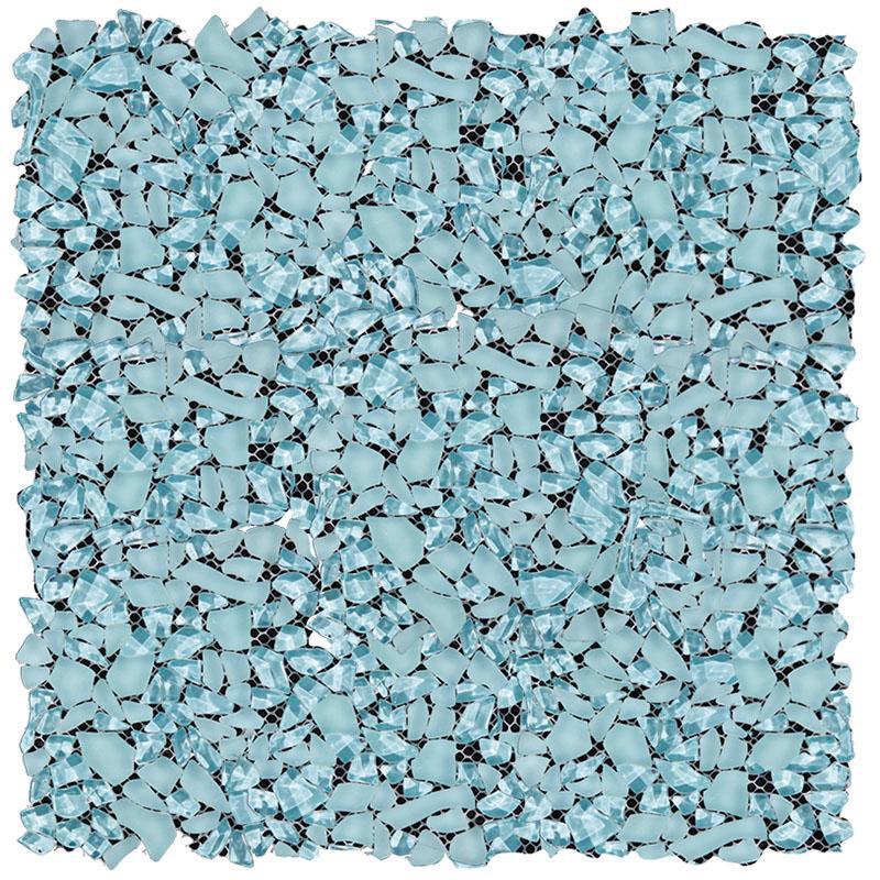 blue glass pebble tile