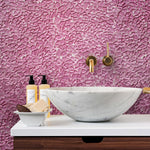 Diamond Mauve Rose Glass Pebble Mosaic Tile bathroom