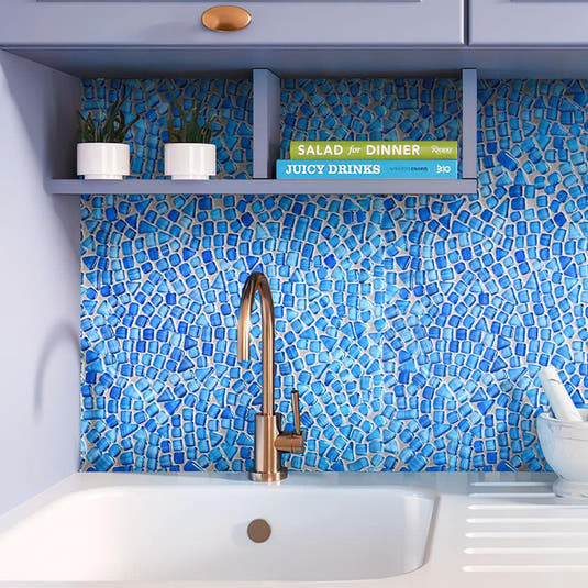 Diamond Sky Glass Pebble Mosaic Tile | Tile Club