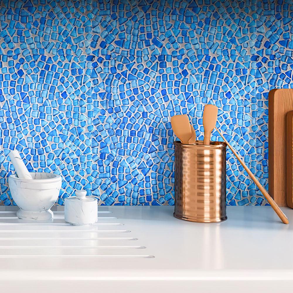 Diamond Sky Glass Pebble Mosaic Tile